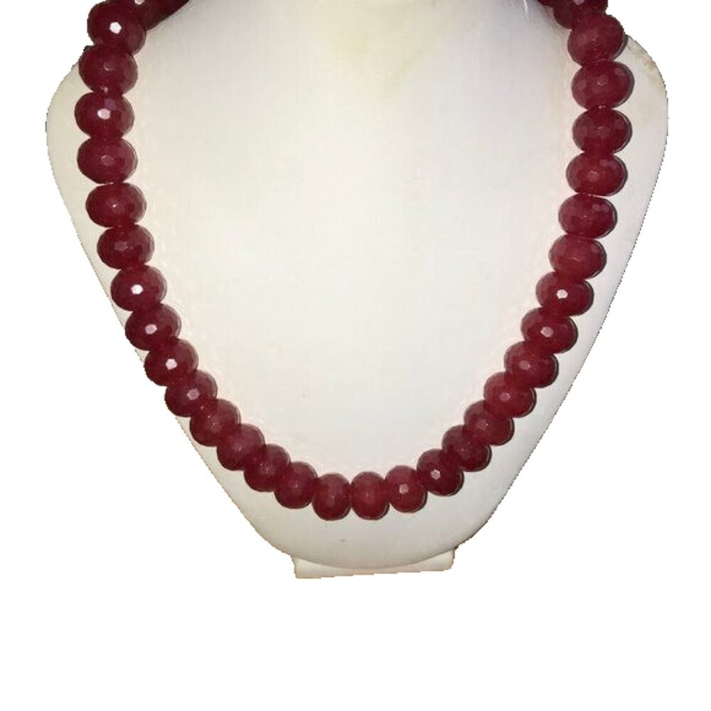 NEW RUBY CHERRY  RED  NECKLACE  BIG BOLD + earrings
